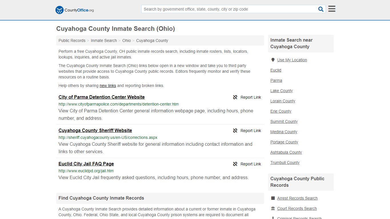 Inmate Search - Cuyahoga County, OH (Inmate Rosters ...