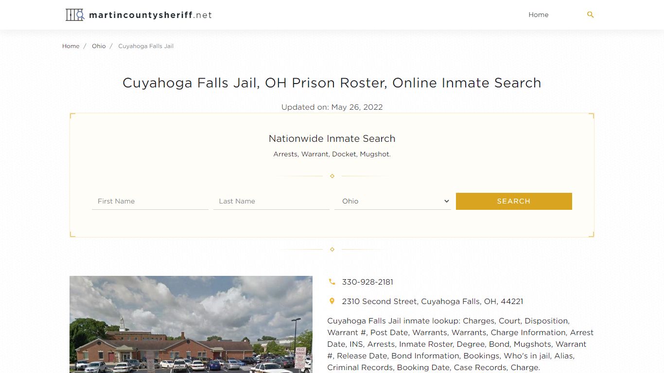 Cuyahoga Falls Jail, OH Prison Roster, Online Inmate Search