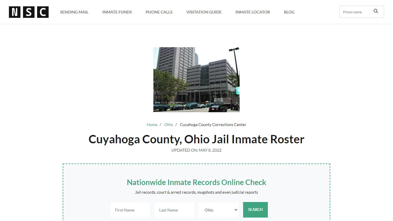 Cuyahoga County, Ohio Jail Inmate List