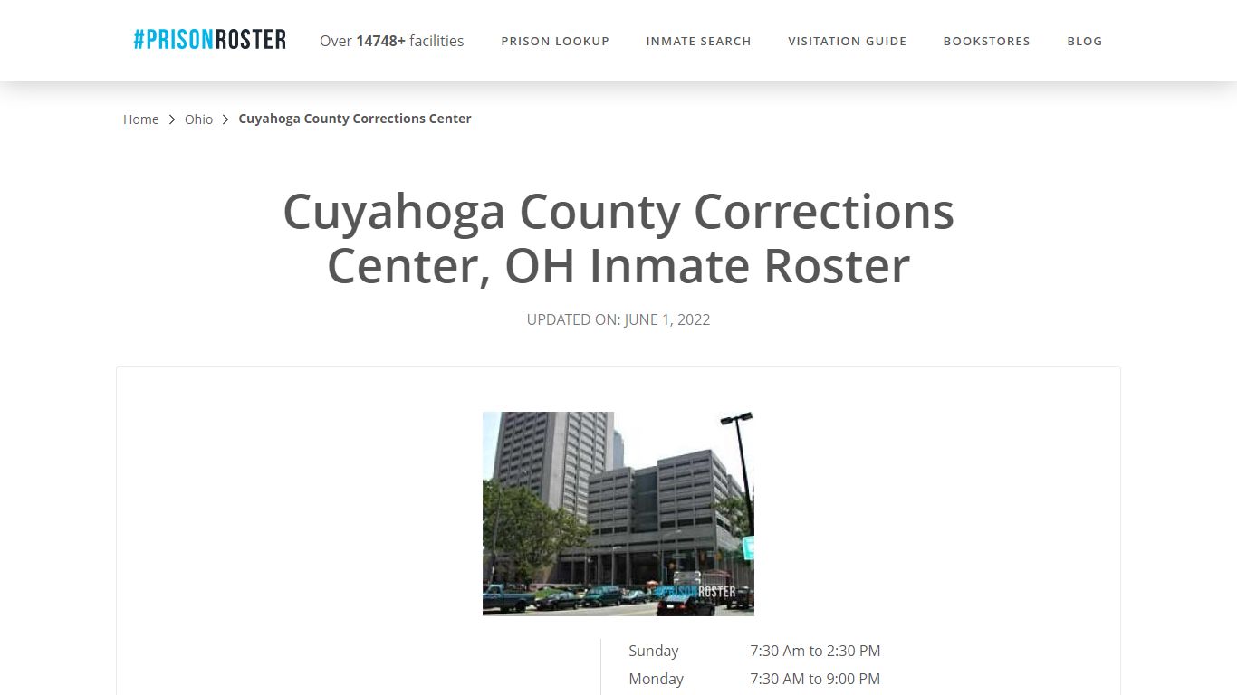 Cuyahoga County Corrections Center, OH Inmate Roster